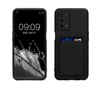 kwmobile Funda Billetera Compatible con OPPO A74 (5G) / A54 (5G) Funda con Tarjetero - Carcasa Cartera Protectora con Espacio para Tarjeta - Negro Mate