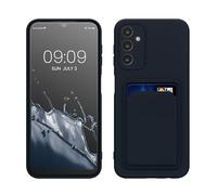 kwmobile Funda Billetera Compatible con Samsung Galaxy A14 5G Funda con Tarjetero - Carcasa Cartera Protectora con Espacio para Tarjeta - Azul Oscuro