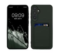 kwmobile Funda Billetera Compatible con Samsung Galaxy A55 5G Funda con Tarjetero - Carcasa Cartera Protectora con Espacio para Tarjeta - Verde Oscuro