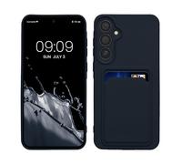 kwmobile Funda Billetera Compatible con Samsung Galaxy A55 5G Funda con Tarjetero - Carcasa Cartera Protectora con Espacio para Tarjeta - Azul Oscuro