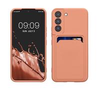 kwmobile Funda Billetera Compatible con Samsung Galaxy S22 Funda con Tarjetero - Carcasa Cartera Protectora con Espacio para Tarjeta - Pomelo Rosa