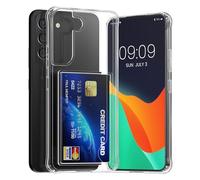 kwmobile Funda Billetera Compatible con Samsung Galaxy S22 Plus Funda Transparente con Tarjetero - Carcasa Cartera Protectora con Espacio para 2X Tarjeta