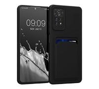kwmobile Funda Billetera Compatible con Xiaomi Redmi Note 11 Pro/Note 11 Pro (5G) / Note 12 Pro (4G) Funda con Tarjetero - Carcasa Cartera Protectora con Espacio para Tarjeta - Negro Mate