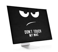 kwmobile Funda Compatible con Apple iMac 21.5" - Cubierta Antipolvo - Don't Touch my Mac Blanco/Negro