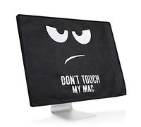 kwmobile Funda Compatible con Apple iMac 24" - Cubierta Antipolvo - Don't Touch my Mac Blanco/Negro