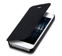 kwmobile Funda Compatible con Apple iPhone SE (1.Gen 2016) / iPhone 5 / iPhone 5S - Carcasa para móvil de Cuero sintético - Case en Negro