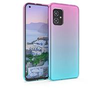 kwmobile Funda Compatible con ASUS Zenfone 8 - Carcasa de TPU Bicolor - Rosa Fucsia/Azul/Transparente