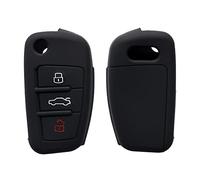 kwmobile Funda Compatible con Audi Llave de Coche Plegable de 3 Botones - Carcasa Protectora de Silicona para Llave de Coche - Case en Negro