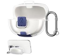 kwmobile Funda Compatible con Bose Ultra Open Earbuds Case con Soporte - Carcasa de TPU Transparente con Soporte para Ver Vídeos - con Anilla para Colgar - Transparente