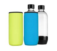 kwmobile Funda Compatible con Botellas Soda Stream Duo/Terra - 2X enfriadores de Neopreno para Botella de 615 ml - Azul Claro/Amarillo