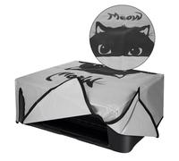 kwmobile Funda Compatible con Canon PIXMA TS3550i / TS3551i - Cubierta de Impresora Gris/Negro Gato Meow