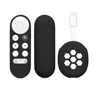 kwmobile Funda Compatible con Google Chromecast 2020 4K (Not for New-Generation) - Set de 2X Case Protector de Silicona para Mando a Distancia Negro/Negro