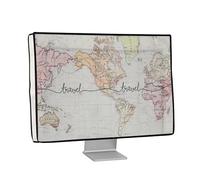 kwmobile Funda Compatible con Monitor de 27-28" - Protector Antipolvo y antihuellas Dactilares para Monitor - Mapa Mundial
