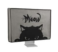 kwmobile Funda compatible con monitor Monitor de 24-26" - Cubierta protectora textil para pantalla - Gato Meow