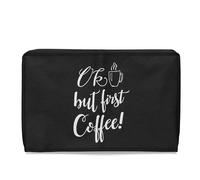 kwmobile Funda compatible con Nespresso Essenza Mini - Funda de tela - blanco/negro - OK Coffee