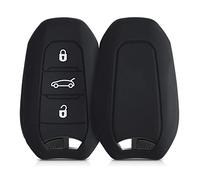 kwmobile Funda Compatible con Peugeot Citroen Llave de Coche Smartkey - Carcasa Protectora de Silicona para Llave de Coche - Case en Negro