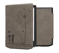 kwmobile- Funda compatible con Pocketbook Verse/Pro/Color/Vivlio Light/Light HD - Funda con tapa magnética TableteeReader de piel sintética - Gris