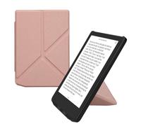 kwmobile Funda compatible con Pocketbook Verse/Pro/Color/Vivlio Light/Light HD - Funda con tapa magnética para tablet eReader de piel sintética - Oro rosa
