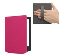kwmobile Funda compatible con Pocketbook Verse/Pro/Color/Vivlio Light/Light HD - Funda con tapa magnética para tablet eReader de piel sintética con correa - Rosa neón