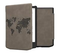 kwmobile- Funda compatible con Pocketbook Verse/Pro/Color/Vivlio Light/Light HD - Funda con tapa magnética TableteeReader de piel sintética - Gris