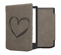 kwmobile- Funda compatible con Pocketbook Verse/Pro/Color/Vivlio Light/Light HD - Funda con tapa magnética TableteeReader de piel sintética - Gris