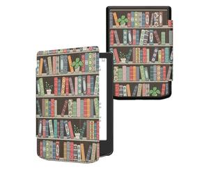 kwmobile Funda compatible con Pocketbook Verse/Pro/Color/Vivlio Light/Light HD - Funda con tapa magnética para tablet eReader de piel sintética - Azul-Verde-Fucsia