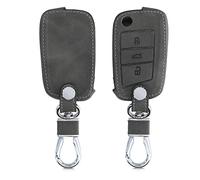 kwmobile Funda Compatible con VW Golf 7 MK7 Llave de Coche de 3 Botones - Carcasa de Piel sintética - Protector para Mando de Coche en Gris Oscuro