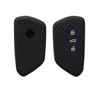 kwmobile Funda Compatible con VW Golf 8 Llave de Coche de 3 Botones - Carcasa Protectora de Silicona para Llave de Coche - Case en Negro / Azul