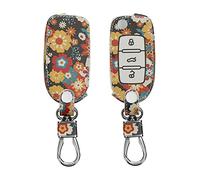 kwmobile Funda Compatible con VW Skoda Seat Llave de Coche de 3 Botones - Cubierta de Cuero sintético - Case para Mando y Control de Auto con