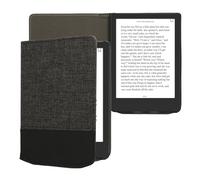 kwmobile - Funda con tapa magnética de tela para lector de lectores (compatible con Pocketbook Verse/Pro/Color/Vivlio Light/Light HD), color negro