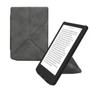 kwmobile - Funda con tapa magnética para tablet eReader de piel sintética (compatible con Pocketbook Verse/Pro/Color/Vivlio Light/Light HD, color gris
