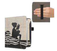 kwmobile Funda de Cuero sintético Compatible con Pocketbook Era/Era Color/Era Lite - Bolsillo y Agarre - Chica lectora
