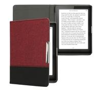 kwmobile Funda de e-Book Compatible con Kobo Aura Edition 1 -Case de Cuero sintético Rojo Oscuro/Negro