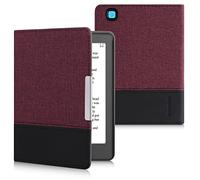 kwmobile Funda de e-Book Compatible con Kobo Aura Edition 2 -Case de Cuero sintético Rojo Oscuro/Negro