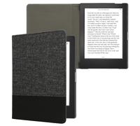 kwmobile Funda de e-Book Compatible con Kobo Aura H2O Edition 1 -Case de Cuero sintético Gris Oscuro/Negro