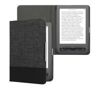kwmobile Funda de e-Book Compatible con Pocketbook Touch Lux 3/Basic Lux/Basic Touch 2 -Case de Cuero sintético Antracita/Negro