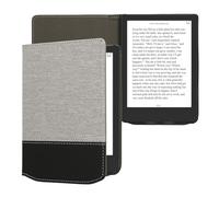 kwmobile Funda de e-Book Compatible con Pocketbook Verse/Verse Pro/Verse Color/Vivlio Light/Light HD -Case de Cuero sintético Gris/Negro