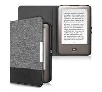 kwmobile Funda de e-Book Compatible con Tolino Shine (2013) -Case de Cuero sintético Gris/Negro