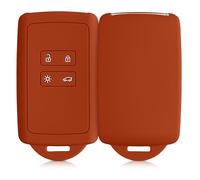 kwmobile Funda de Silicona Compatible con Renault Llave de Coche Smart Key - Carcasa Protectora para Llavero - Case Mando de Auto naraja Oxidado