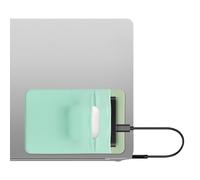 kwmobile Funda Disco Duro Externo Compatible con SanDisk Portable SSD, Samsung T7 - Bolsa Disco Duro Adhesiva para Portátil 13 x 8,3cm - Diseño Antidesconexiones - Verde grisáceo
