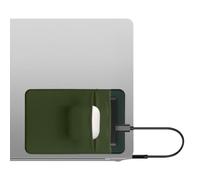 kwmobile Funda Disco Duro Externo Compatible con SanDisk Portable SSD, Samsung T7 - Bolsa Disco Duro Adhesiva para Portátil 13 x 8,3cm - Diseño Antidesconexiones - Verde Oliva
