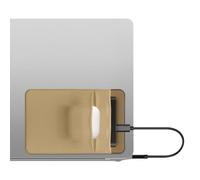 kwmobile Funda Disco Duro Externo Compatible con SanDisk Portable SSD, Samsung T7 - Bolsa Disco Duro Adhesiva para Portátil 13 x 8,3cm - Diseño Antidesconexiones - Beige
