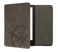 kwmobile Funda Kindle Paperwhite - Funda con Tapa Magnética de Cuero Sintético - Gris