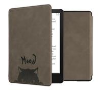 kwmobile Funda Kindle Paperwhite - Funda con Tapa Magnética de Cuero Sintético - Gris/Negro