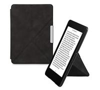 kwmobile Funda Origami Compatible con Amazon Kindle Paperwhite - Carcasa e-Reader de Cuero sintético Negro