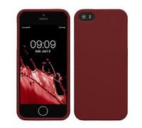 kwmobile Funda para Apple iPhone SE (1.Gen 2016) / iPhone 5 / iPhone 5S Carcasa - Ultrafina de TPU y Silicona con Bordes elevados anticaídas - Violeta Burdeos