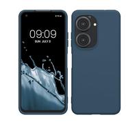kwmobile Funda para ASUS Zenfone 10 / Zenfone 9 Carcasa - Ultrafina de TPU y Silicona con Bordes elevados anticaídas - Azul Marino