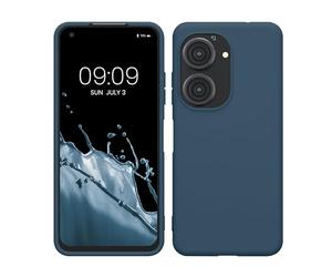kwmobile Funda para ASUS Zenfone 10 / Zenfone 9 Carcasa - Ultrafina de TPU y Silicona con Bordes elevados anticaídas - Azul Marino