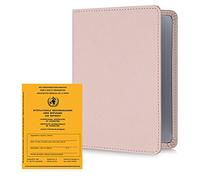 kwmobile Funda para cartilla de vacunación - Estuche de cuero sintético con tapa para pasaporte de vacunas europeo - oro rosa