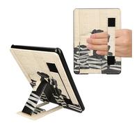 kwmobile Funda para e-Reader Amazon Kindle Paperwhite 11. Generation 2021 Case - Carcasa para E-Book con Soporte Magnético y Cinta de Mano y Cierre Magnético - Chica lectora